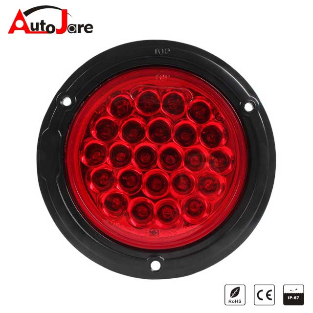 2X 4 inch Round RED LED Trailer Tail Lights