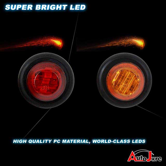 20 X 3/4 inchLED Warning Light Round Clearance lamp